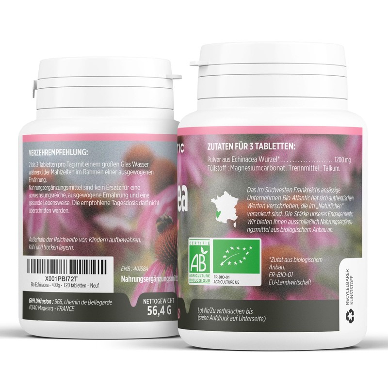 Organic Echinacea - 400 mg - 120 Tablets