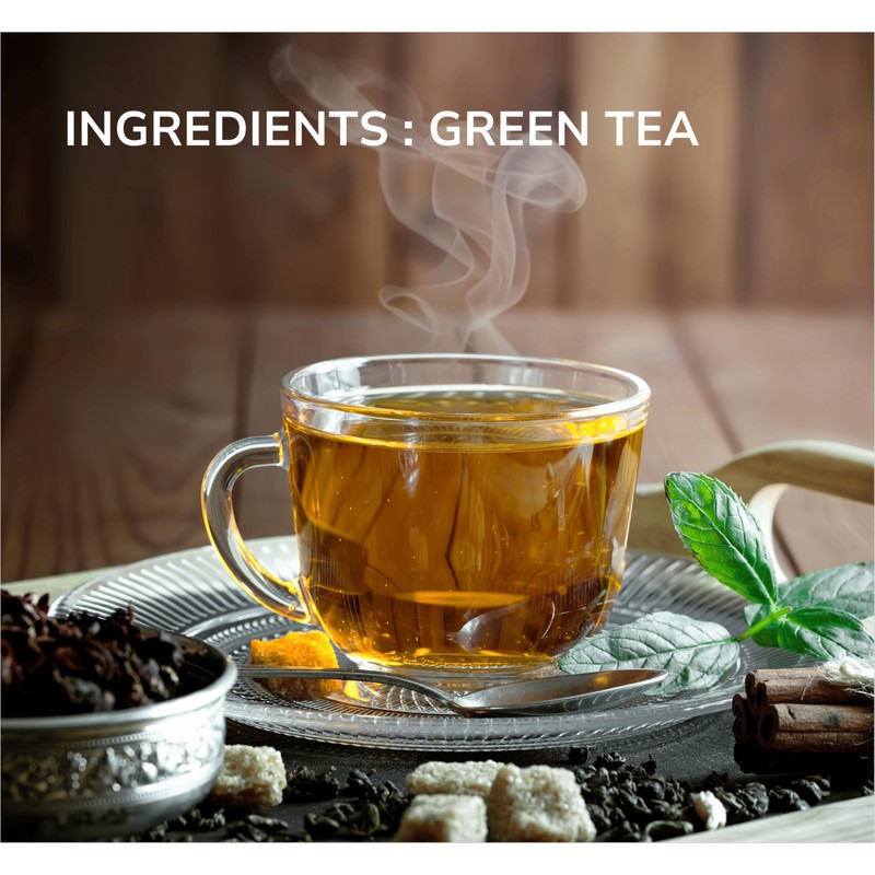Natural Green Tea leaves 40 Count, Biodegradable Pyramid Tea Bags,