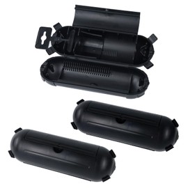 EP 3 Pack Extension Cord Safety Cover - Indoor Outdoor Waterproof Seal Housing for AWG 12/14/16 Cords - Protect Holiday String Lights, Plugs, and Wires - Black