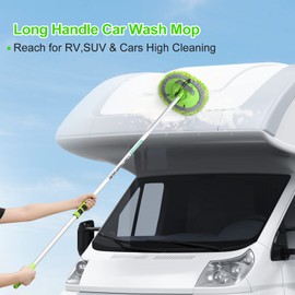 Wontolf 62'' Car Wash Brush with Long Handle Chenille Microfiber Car Wash Mop Mitt Car Cleaning Kit Windshield Window Squeegee Car Duster Microfiber Towels Wheel Tire Brush for Cars RV Truck Boat