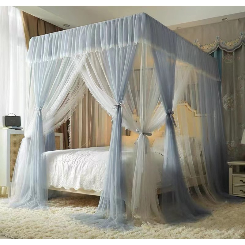 Stainless Steel Canopy Bed Frame Queen Size, Bed Post Poles