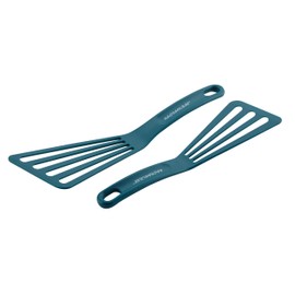 Rachael Ray Tools & Gadgets 2-Piece Nylon Turner Set, Marine Blue, 10" & 12" Spatula Set
