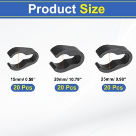 MECCANIXITY Mic Cable Clips Microphone Tie Clip Mini Microphone Clamp Universal Mic Cable Clips 15mm 20mm 25mm 20 Set