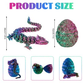 WDKXCN 3D Printed Dragon In Egg, 3D Dragon Eggs With Dragon Inside, Articulated Dragon Egg Toy, Mythical Pieces Dragon for Autism Easter Egg Hunts/Collectors, Home Office Decor Desk Toys
