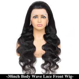 A FUTURE TONGMEI 30 Inch Lace Front Wig Human Hair,13x4 Body Wave Lace Front Wigs Human Hair Pre Plucked with Baby Hair 150% Density Frontal Wigs Human Hair for Black Women Natural Black
