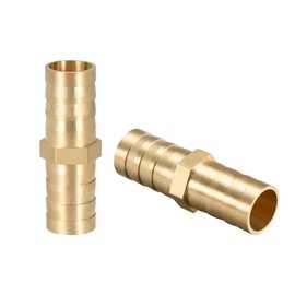 sourcing map Brass Hose Connector Air Water Fuel Boat 15/32 Inch Pack of 2