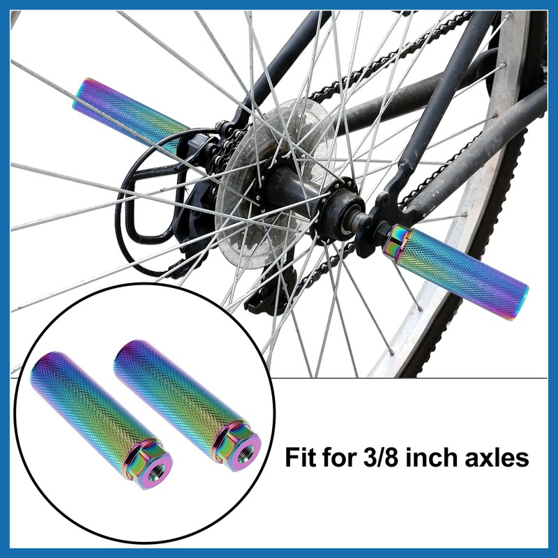 A ABSOPRO Pair 100x28mm Axle Foot Pegs for Bike Fit