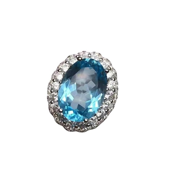 Tivleed Adjustable Ring for Women - Diamond-Set Blue Sapphire Design,