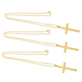 Hohopeti 3pcs Men's Cross Pendant Necklace Crucifix Chain Fashion Jewelry for Daily Occasions