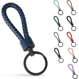 SERASAR Llavero de Piel Strong con Llavero de Acero Inoxidable - Anillos Adicionales para Llaves Pequeñas - Ideal para Llaves Coche, Moto, Bicicleta y Casa - con Caja Regalo