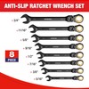 WORKPRO 8-piece Flex Head Ratcheting Wrench Set, Anti-slip Set SAE