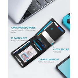 Zitahli Airtag-Wallet-Mens-Slim-RFID Blocking Wallet Leather with Money Clip Air Tag Wallet Card Holder Bifold Gifts for Men