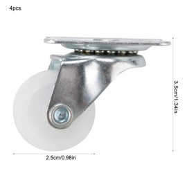 Ruedas giratorias, 4 piezas Ruedita giratoria de 1 pulgada Rueda de metal resistente para muebles de carro Silla de oficina para coche de comedor