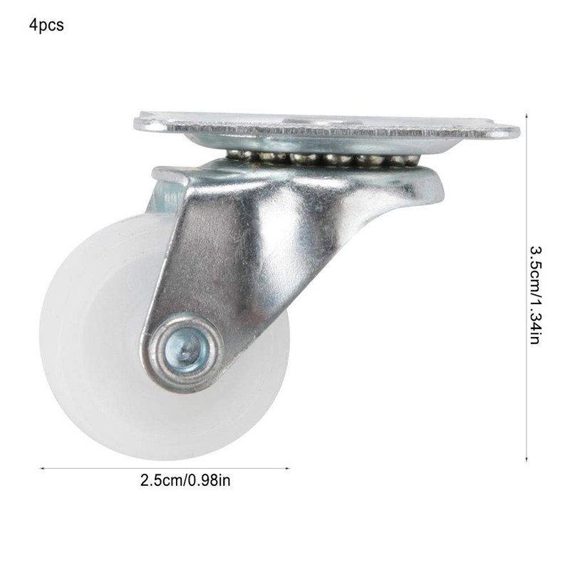 Ruedas giratorias, 4 piezas Ruedita giratoria de 1 pulgada Rueda