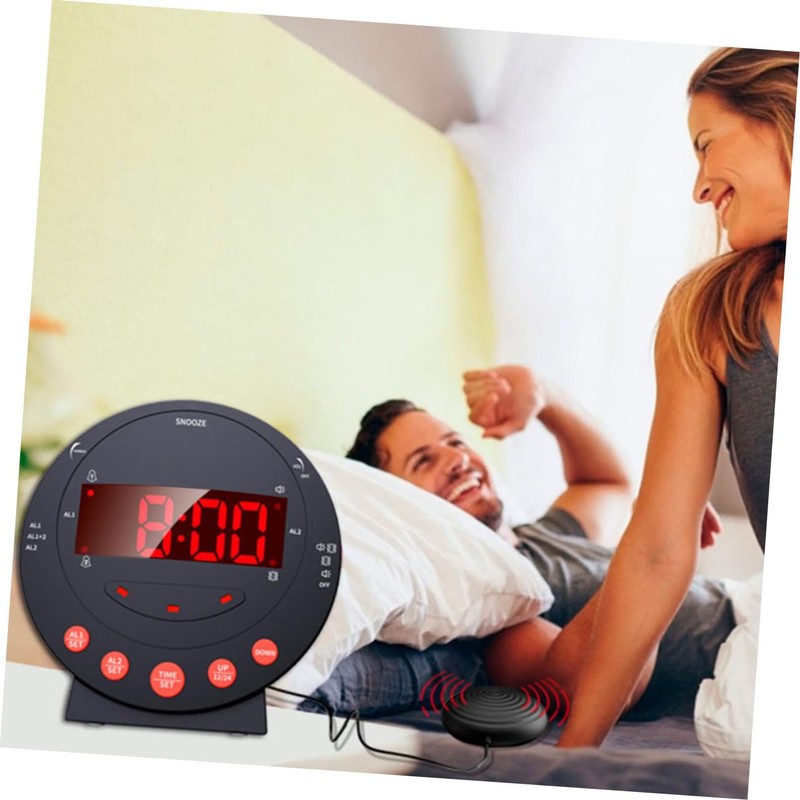 CORHAD Loud Alarm Clock with Bed Shaker for Deaf-mutes Sleep