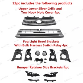 NAYSON For Highlander 2017-2019  Bumper Upper Grille/Lower Grill/Foglight Kits/Brackets