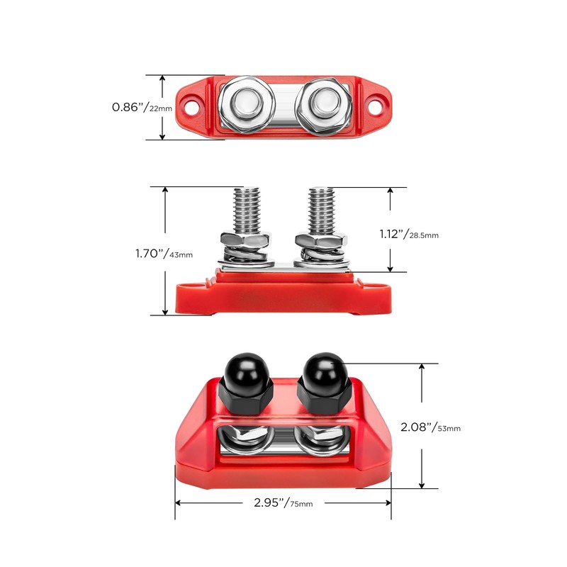 Recoil S2P-38 Bus Bar 250A Power Distribution Block Busbar Dual