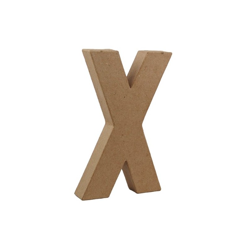 Country Love Crafts 8.25-inch/ 20.5cm 3D Letter X Papier Mache,