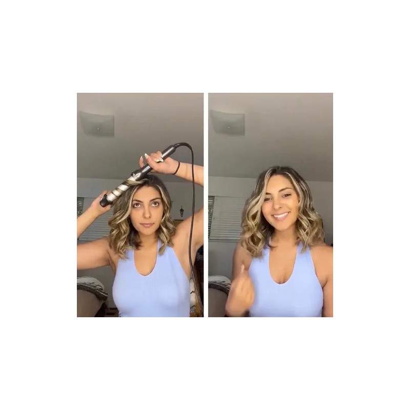 Rizadora De Cabello Revlon Ajustable Digital Triple Cerámica