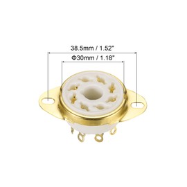 sourcing map 8 pins PCB Tube Socket Ceramics, Vacuum Tube Protect Tube Pin Socket, White Plated Suitable for 12AX7, 12AU7 Tube Pack of 5，GZC8-Y-6-G