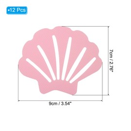 PATIKIL 12Pcs Non Slip Bathtub Stickers, Anti Slip Shower Stickers Bathroom Shower Floor Decals Sea Shell Shape Cute Treads Tubs, Pink