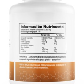 L-Lisina - 200 Cápsulas - Salud & Vida MX