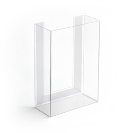 10-Pack Brochure Pockets / Pamphlet Holders, Self-Adhesive Backing – 4” x 5” x 1.25” Clear Flexible PVC, Peel & Stick Literature Display for Cardboard, Walls, Signage