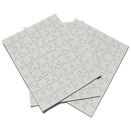 INOVART Puzzle-It 63-Piece Blank Puzzle, 12 Puzzles Per Package, 8-1/2" x 11", White
