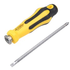 Sourcingmap 2 in 1 Adjustable-Length Screwdriver #2(PH2) Phillips 6.3mm Slotted Magnetic Dual End Screw Driver