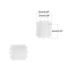 Bettomshin Plastic Gear 082A 0.5 Modulus Pulley Belt Shaft Robot RC Motor Hand DIY Mechanical Parts Kit White 10pcs