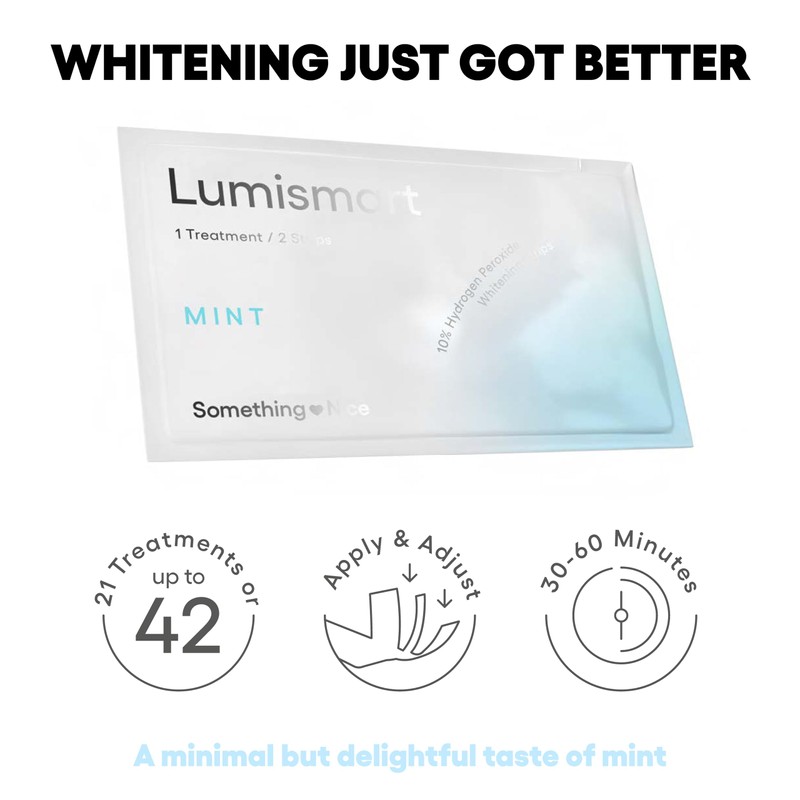 Something Nice Lumismart Whitening Strips - Dentist-Designed, Enamel Safe, up