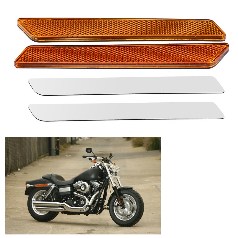 Pair of Hard Saddlebag Latch Cover Reflectors for FLHT FLT