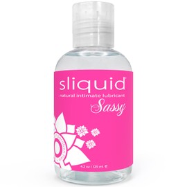 Sliquid Sassy Water-Based Lube - Thick, Long-Lasting Gel, Natural Lube for Women/Men/Couples, Unscented, 4.2 Fl Oz