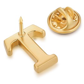 HONEY BEAR 1pc Collar Brooch Label Pins Badge 26 Alphabet Letters A to Z for Mens' Suit/Women's Shirt for Business Wedding Gift (T-0.59 inch)