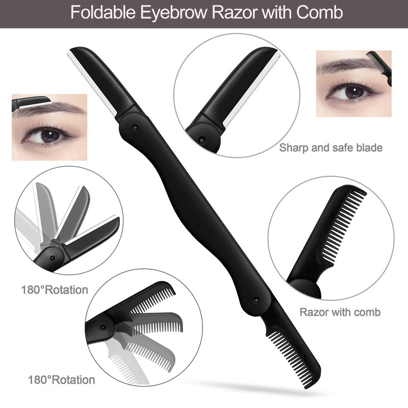 Eyebrow Razor, KAJUDA Eyebrow Kit, 5 in 1 Eyebrow Trimmer,