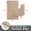 HEBE Bath Rug Set 2 Piece Beige Non Slip Bathroom