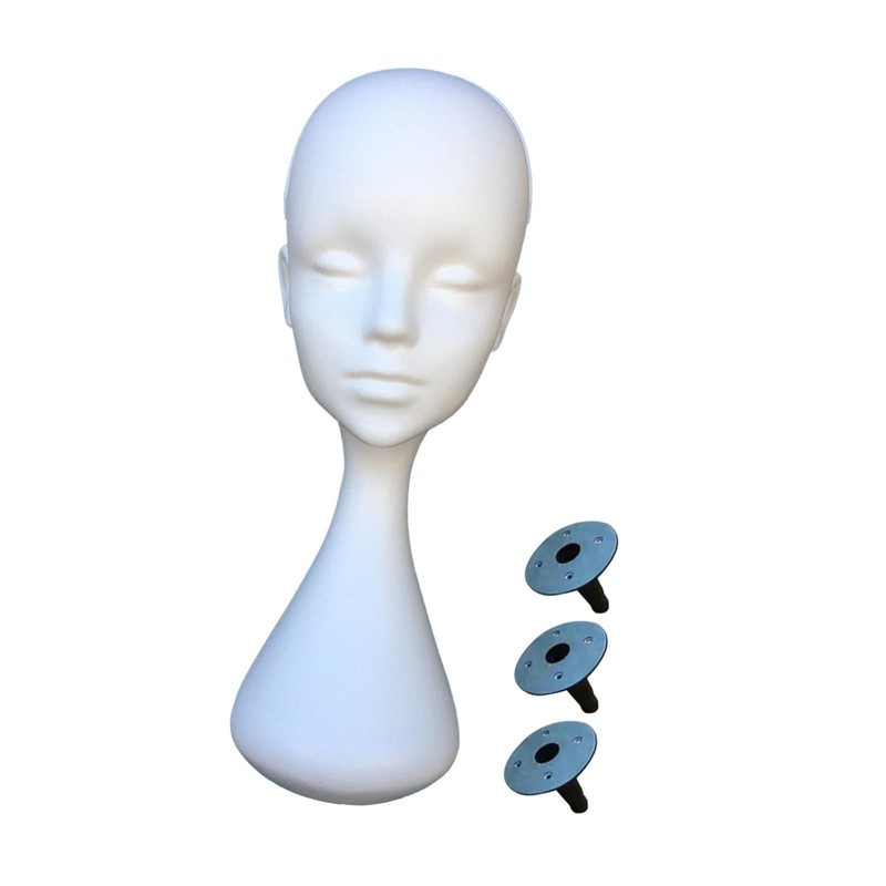 Perfeclan Mannequin Head Foam Display Lightweight Wigs Display Head Multi-Purpose