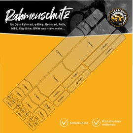 LACKSCHUTZSHOP Bicycle protective film, paint protection film for trekking bike, road bike, e-bike and much more, protective pads, frame protection, set of 30 transparent (150 µm film)