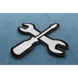 Ivamis Wrench and Screwdriver Iron on Novelty Iron on Patch- 3x3 inch - P5624