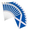 12 Pcs Scotland Stick Flag, 14x21cm Scotland Scottish Flag HandHeld