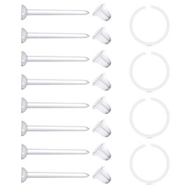 QWALIT Clear Plastic Earrings for Sports, Work, Sensitive Ears - Invisible Hoop Earring Retainer for Surgery