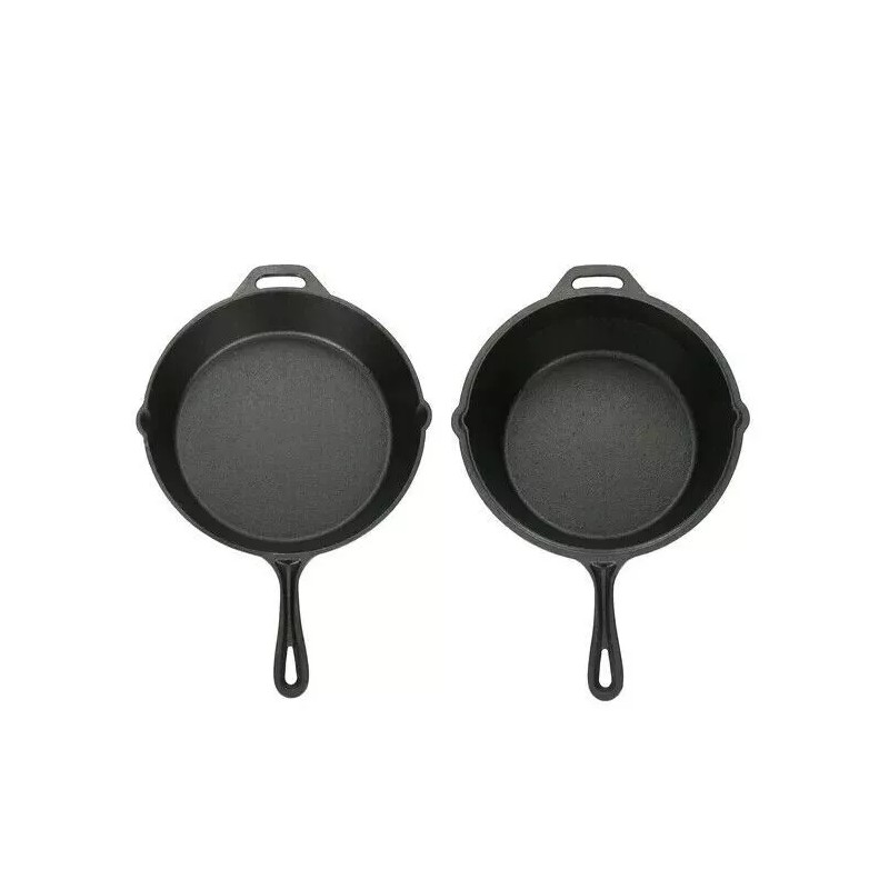 OZARK TRAIL 8 PC PRE SEASONED CAST IRON SKILLET COOKWARE