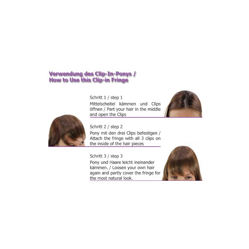 Hair Piece Clip in Bangs Fringe synthetic fiber dark blond