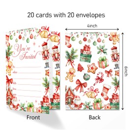 ANYEMW You are Invited - Christmas Invitation Cards with Envelopes Pack of 20 (4"x6") - Invitations for winter,Birihday, etc.(186)