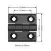 Metal Hinge 50 x 50 mm Folding Hinge Black Screw-On