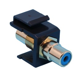 RiteAV RCA Blue Keystone Coupler Black Female/Female
