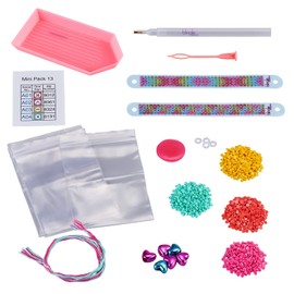 Blingle Bands - Bestie Pack of 2 Friendship Bracelets to Design Yourself, DIY Bracelets Complete Set with Various Designs, Diamond Painting and Bead Crafts for Children from 7 Years