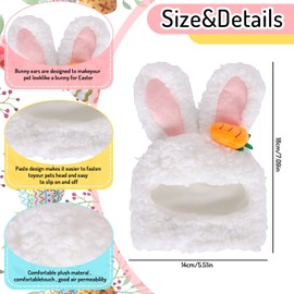 AnyDesign 2Pcs Easter Pet Bunny Hat Cute Cat Costume Funny Rabbit Hat with Ear Adjustable Holiday Dog Cat Head Wear for Easter Party Pet Accessories Supplies