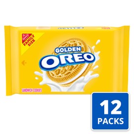 OREO Golden Sandwich Cookies, Family Size, 12 - 18.12 oz Packs
