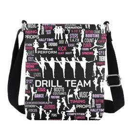 JYTAPP Dance Drill Crossbody Bag Color Guard Dance Cheerleading Inspiration Gift Dancer Gifts (Black)